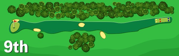 Diagram of 9th hole at Shoalhaven Heads Golf Club