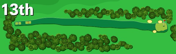 Diagram of 13th hole at Shoalhaven Heads Golf Club