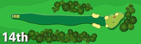 Diagram of 14th hole at Shoalhaven Heads Golf Club